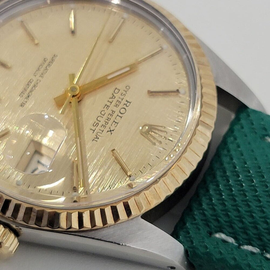 Mens Rolex Oyster Datejust Ref 16013 36mm 18k SS 1980s Swiss Automatic RJC176G