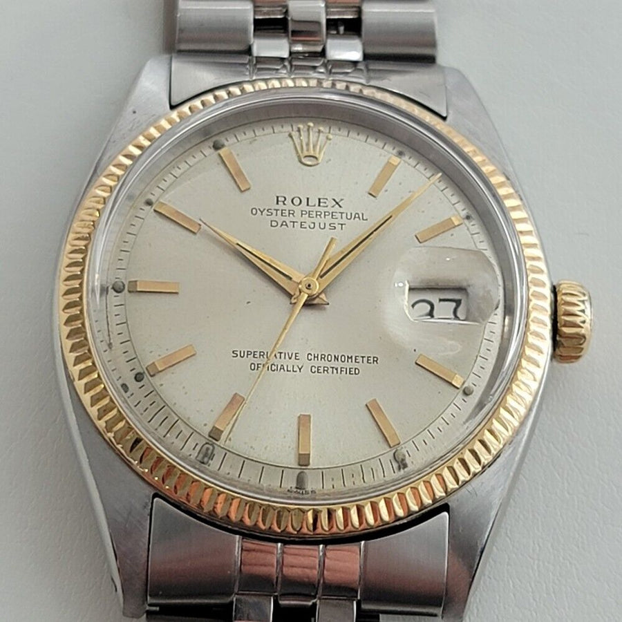 Mens Rolex Oyster Datejust 1601 18k Gold SS 1960s Automatic Swiss Vintage RA254