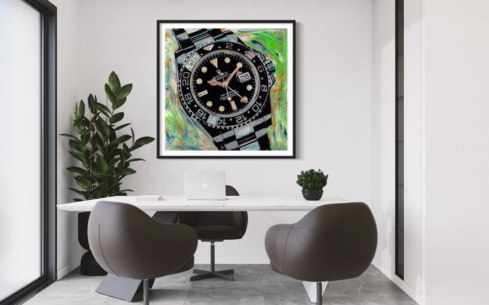 JD Shultz Rolex Time 24x24 Signed Painting wCertificate of Authenticit ...