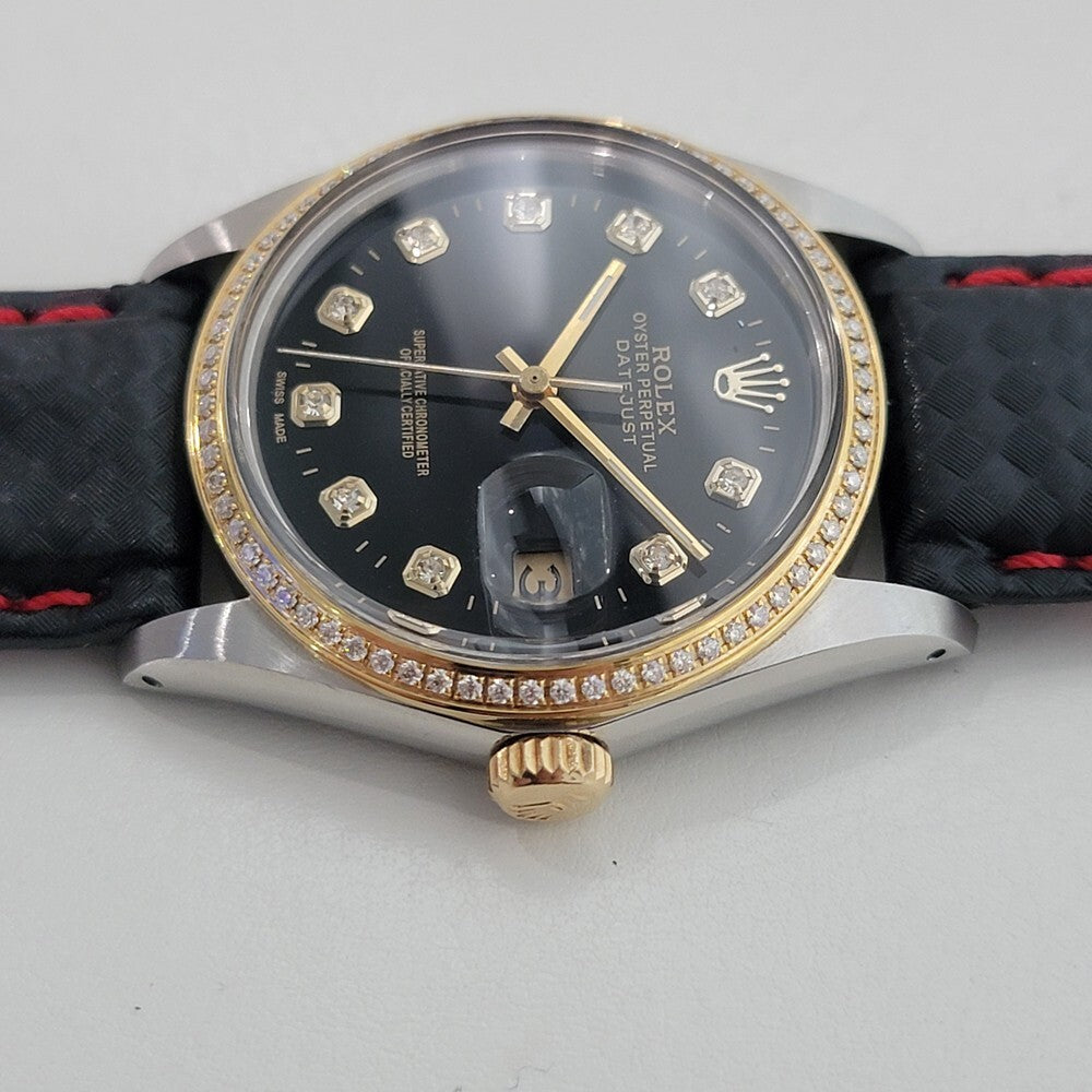 ⑤ado-chan Rolex Oyster 16013 Datejust 36mm 18k SS Mens Diamond Dial 1980s