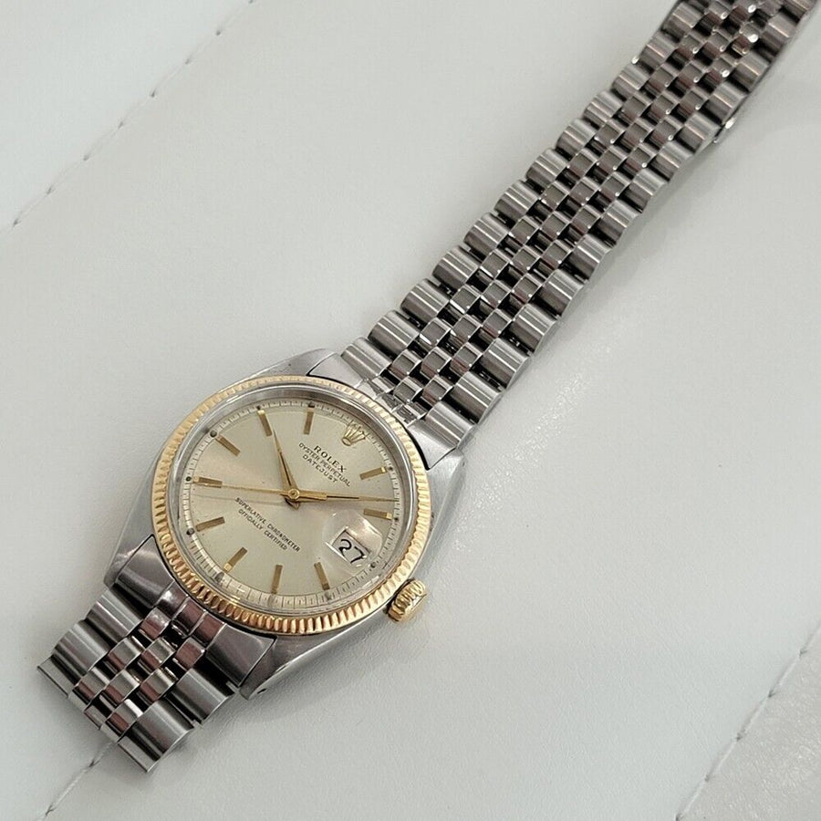 Mens Rolex Oyster Datejust 1601 18k Gold SS 1960s Automatic Swiss Vintage RA254