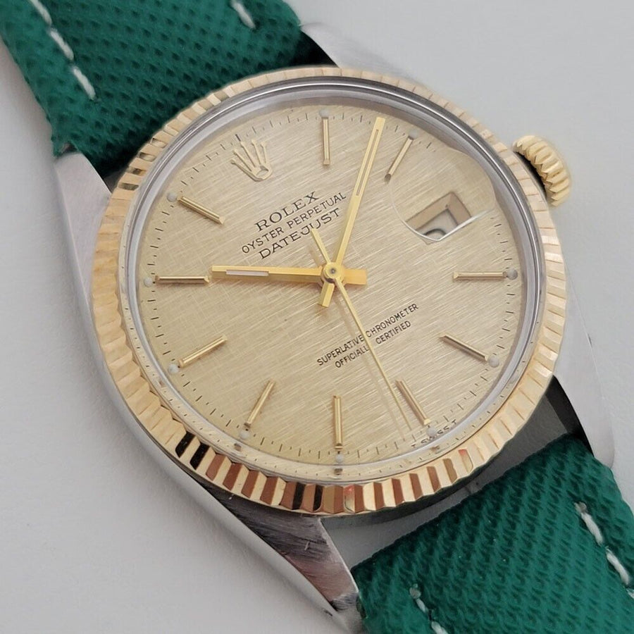 Mens Rolex Oyster Datejust Ref 16013 36mm 18k SS 1980s Swiss Automatic RJC176G