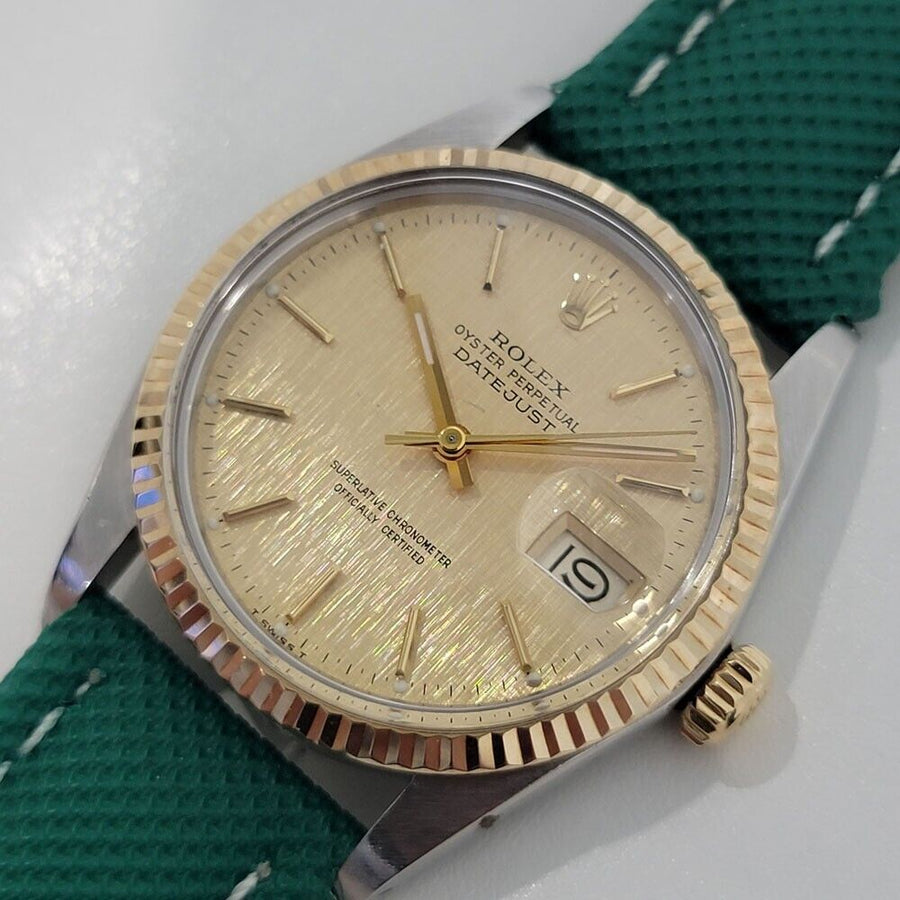 Mens Rolex Oyster Datejust Ref 16013 36mm 18k SS 1980s Swiss Automatic RJC176G