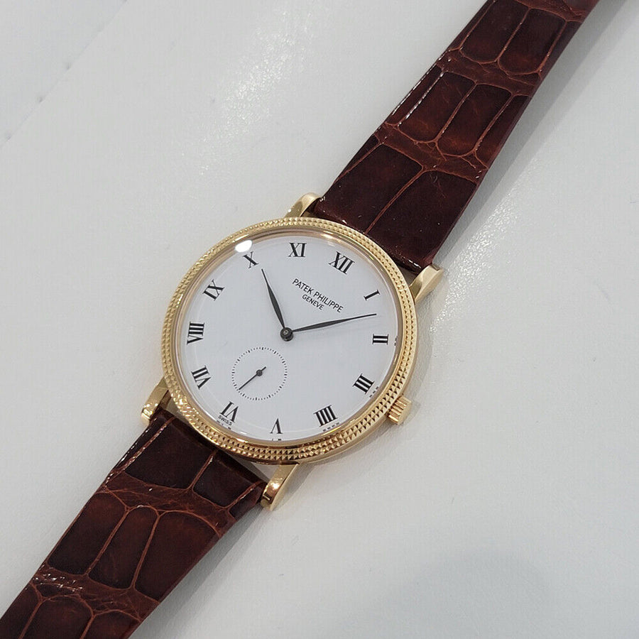 Mens Patek Philippe Calatrava 3919 18k Gold 34mm 1980s Manual Wind Swiss RJC163