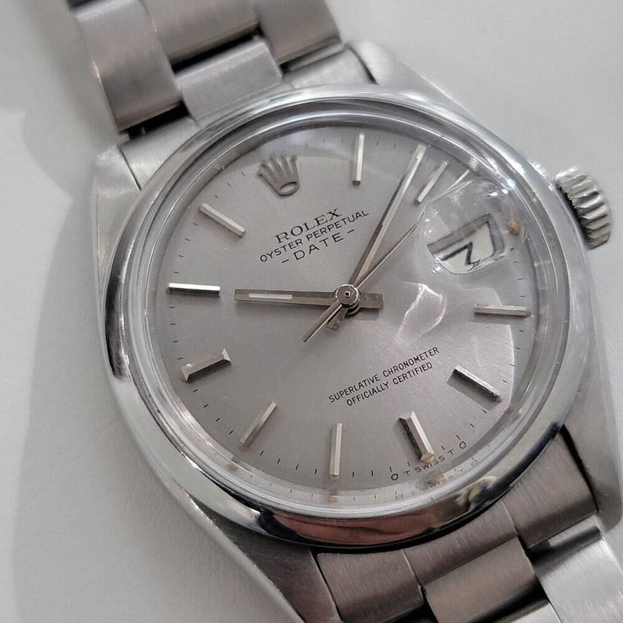 Mens Rolex Oyster Perpetual Date 1501 w Rolex Paper 35mm Automatic 1970s RA248