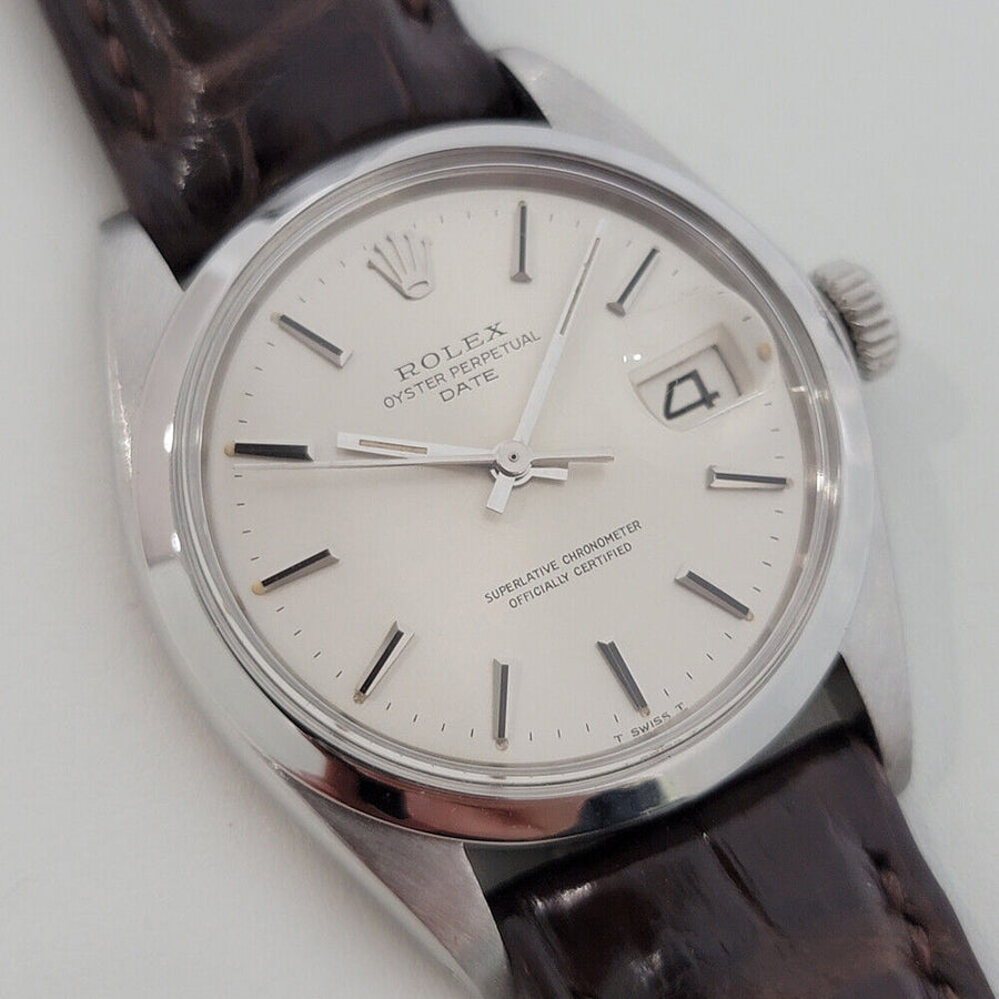 Mens Rolex Oyster Perpetual Date w Paper Ref 1500 35mm Automatic 1960s RA245B