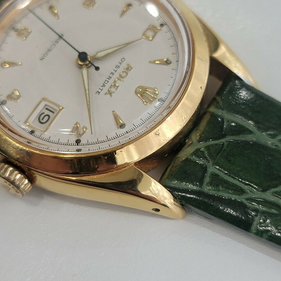 Mens Rolex Oysterdate Precision 6494 34mm Gold-Capped Hand-Wind 1950s RA214