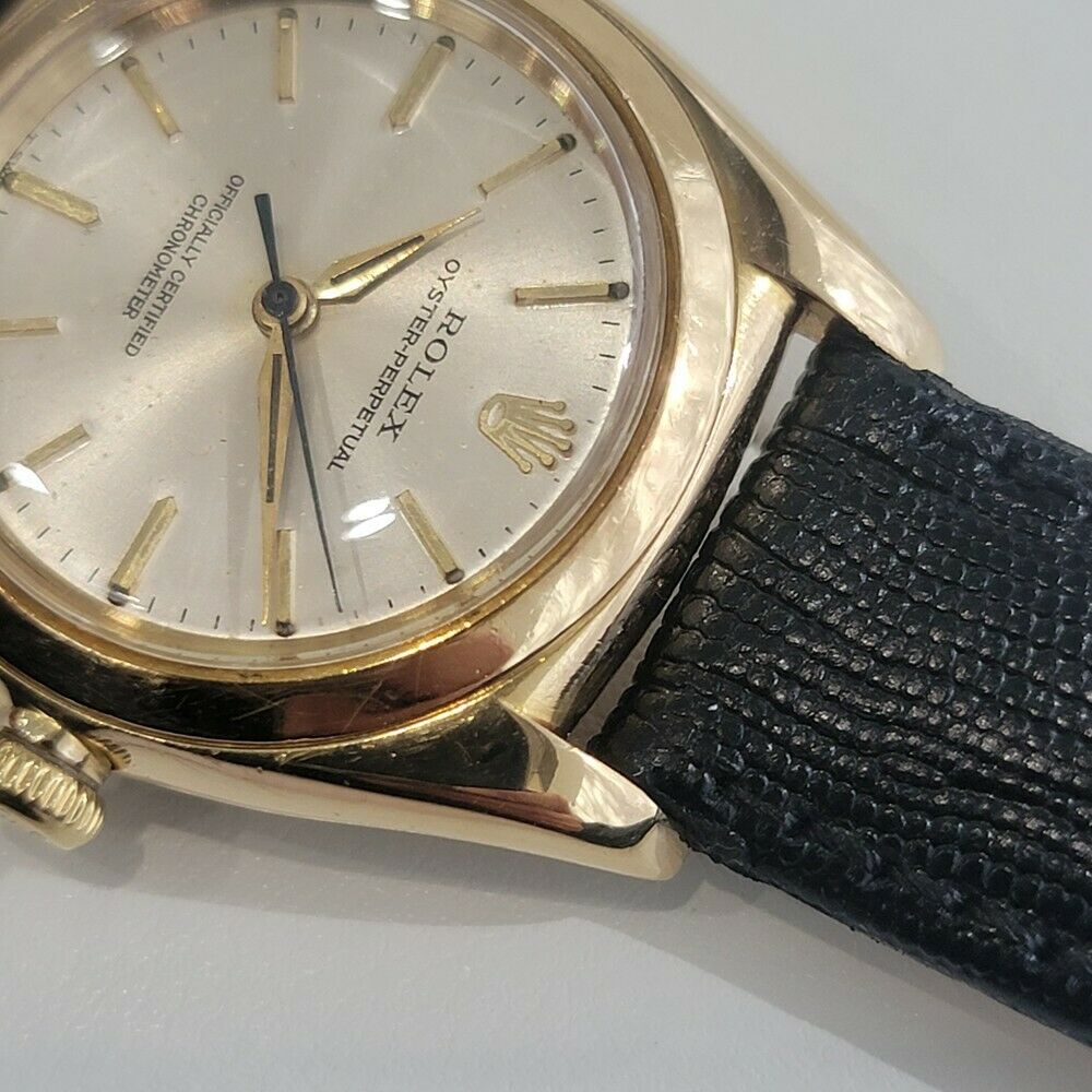 Mens Rolex Oyster Perpetual Ref 3131 32mm 14k Gold Automatic