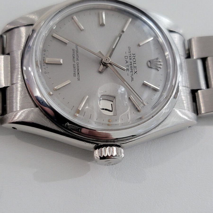Mens Rolex Oyster Perpetual Date 1501 w Rolex Paper 35mm Automatic 1970s RA248