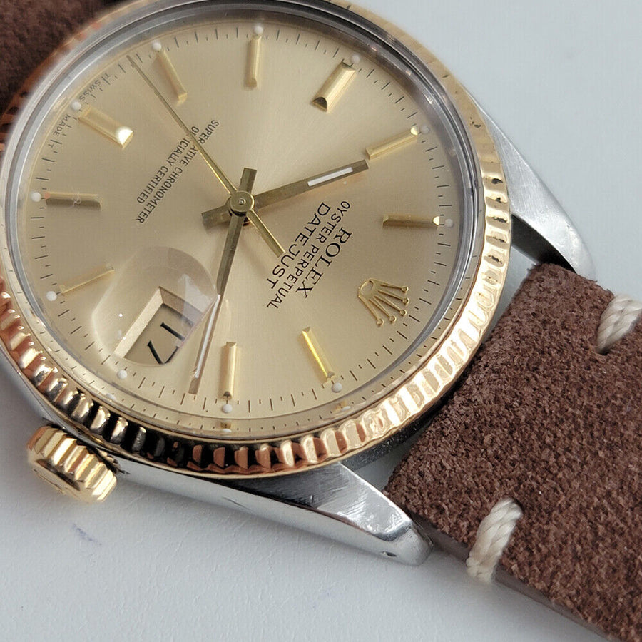 Mens Rolex Oyster Datejust Ref 16013 36mm 18k SS 1980s Automatic Swiss RJC177