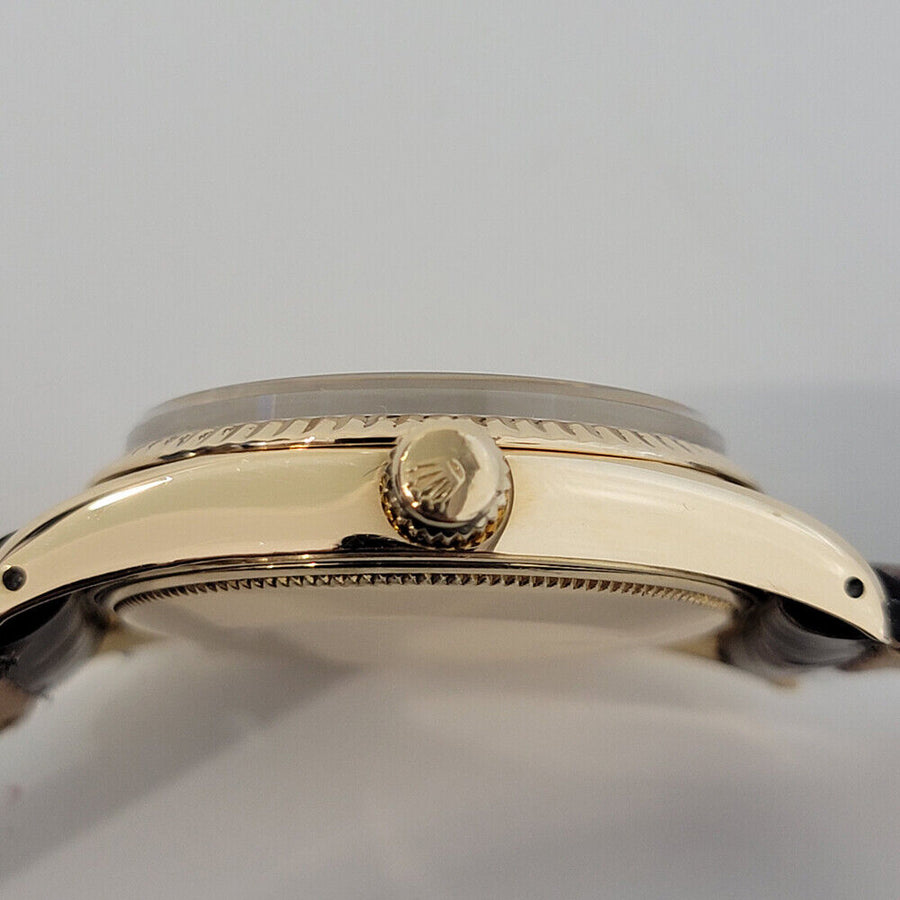 Mens Rolex Oyster Perpetual Ref 1011 33mm 18k Gold 1970s Automatic Swiss RJC154