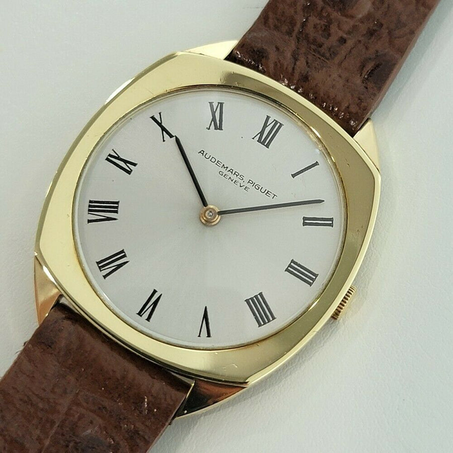 Mens Audemars Piguet Geneve 32mm 18k Gold Manual Wind Dress Watch 1970s RA291