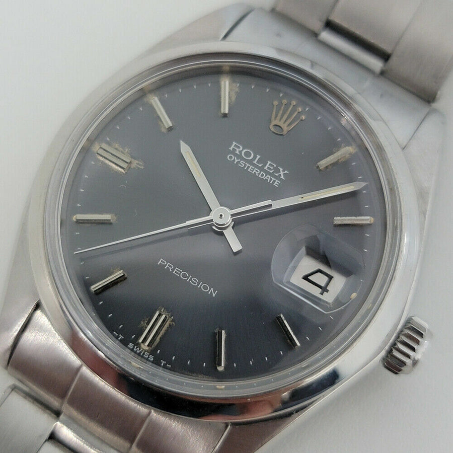 Mens Rolex Oysterdate Precision Ref 6694 34mm 1970s Hand Wind Vintage RJC129