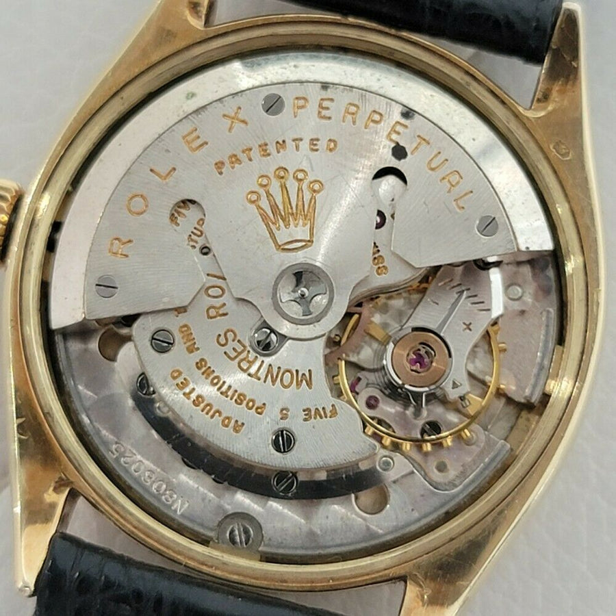 Mens Rolex Oyster Perpetual Ref 6565 34mm 14k Gold Automatic 1950s Vintage RA275