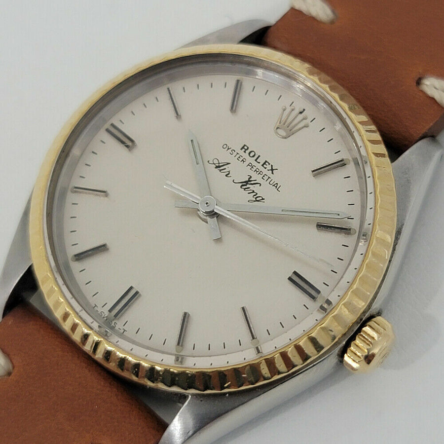 Mens Rolex Oyster Precision 5500 Air King 34mm 18k SS 1970s Automatic RJC188