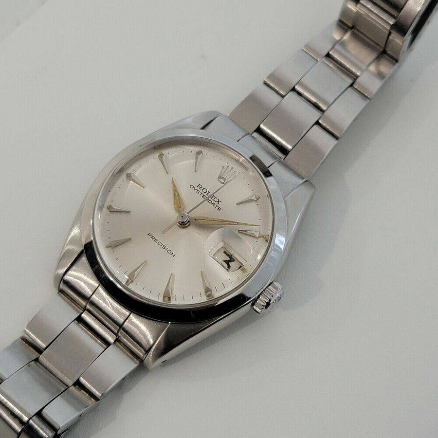 Mens Rolex Oysterdate Precision Ref 6694 34mm 1960s Hand Wind Vintage RA222