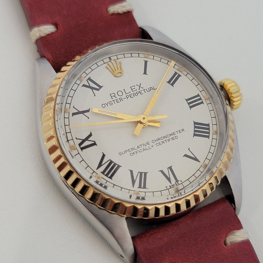 Mens Rolex Oyster Perpetual Ref 1003 34mm 18k SS 1960s Automatic Swiss RA216R