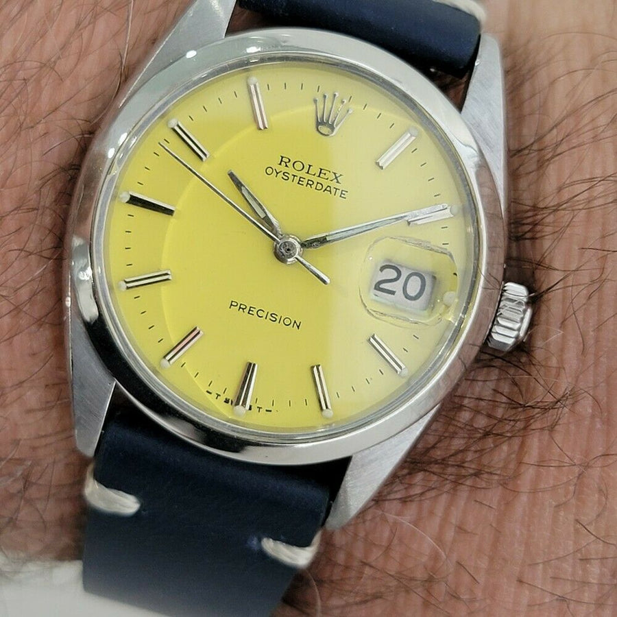 Mens Rolex Oysterdate Precision 6694 34mm Manual Wind 1960s Vintage Swiss RA108B