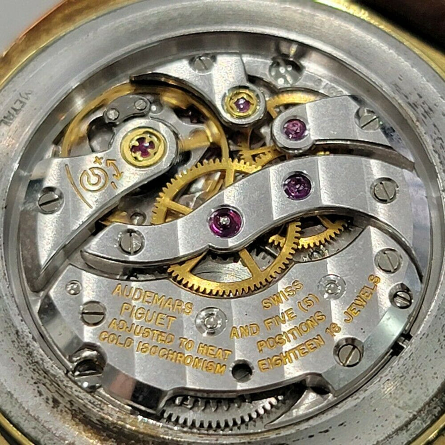 Mens Audemars Piguet Geneve 32mm 18k Gold Manual Wind Dress Watch 1970s RA291