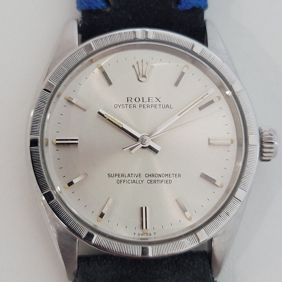 Mens Rolex Oyster Perpetual Ref 1007 Automatic 34mm 1960s Vintage SS RJC114