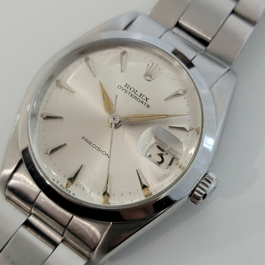 Mens Rolex Oysterdate Precision Ref 6694 34mm 1960s Hand Wind Vintage RA222