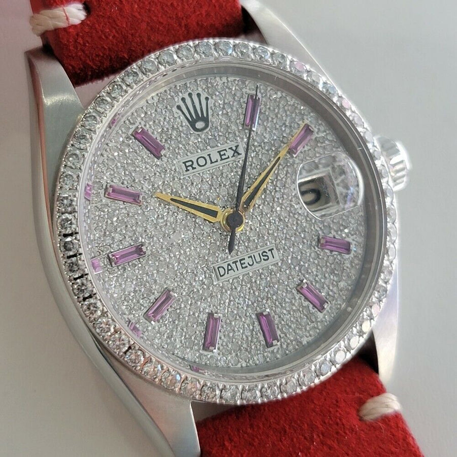 Mens Rolex Oyster Perpetual Diamond Dial 6305 36mm Manual Wind 1950s RA15