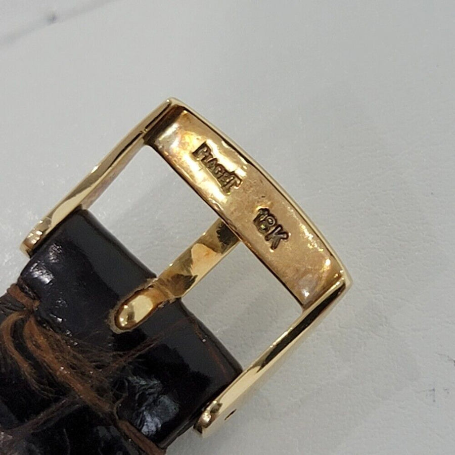 Unisex Piaget Protocole 25mm 18k Gold Tiger Eye Dress Watch 1970s original RA295