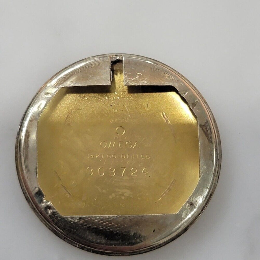 Midsize Omega 28mm 14K Rose Gold Filled Military Style Manual Watch 1930s JM18