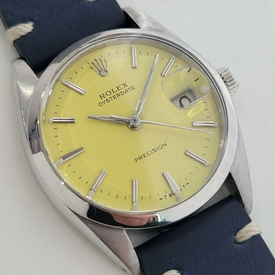 Mens Rolex Oysterdate Precision 6694 34mm Manual Wind 1960s Vintage Swiss RA108B