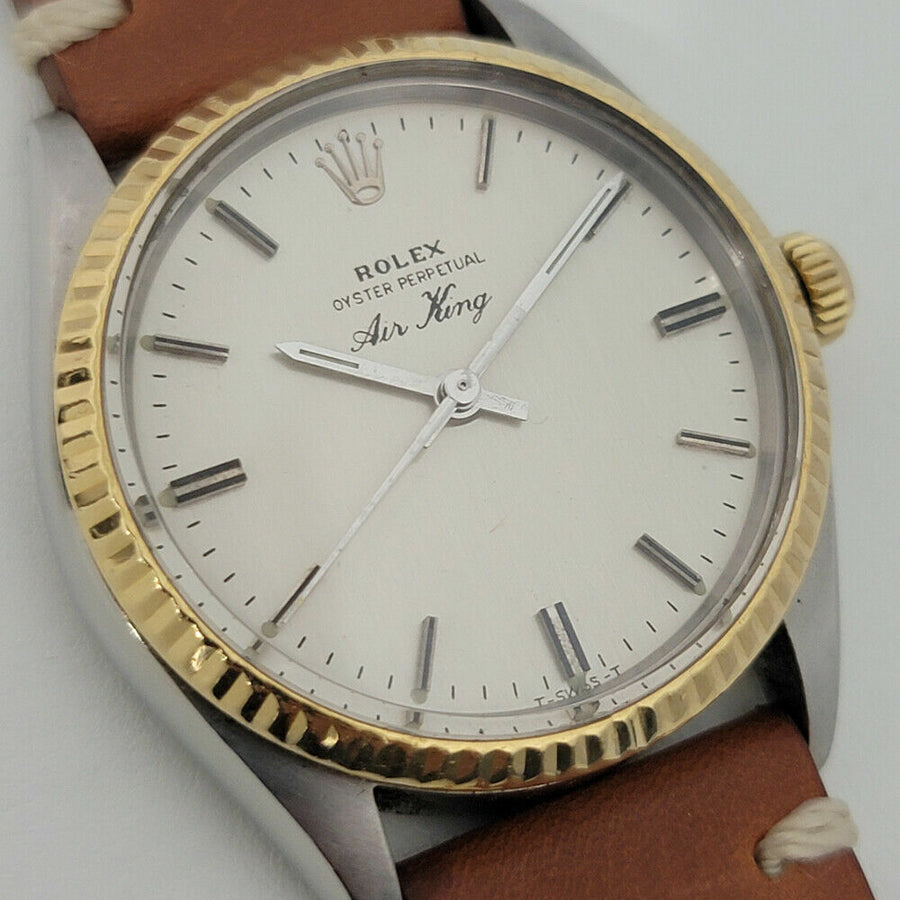 Mens Rolex Oyster Precision 5500 Air King 34mm 18k SS 1970s Automatic RJC188