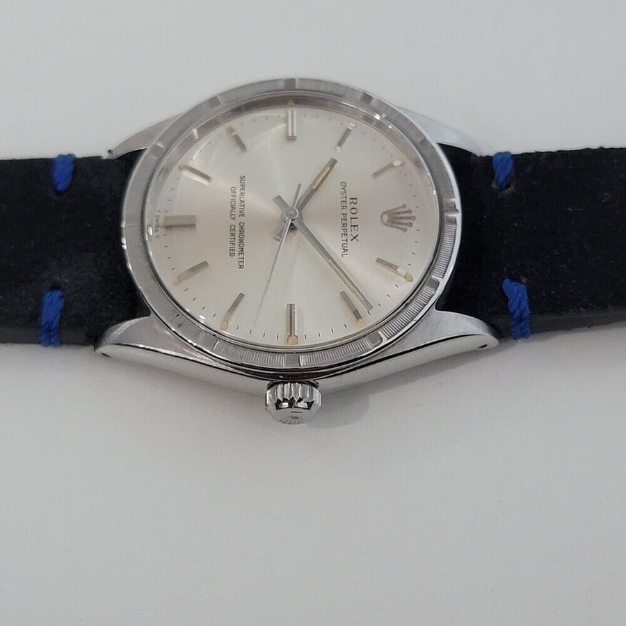 Mens Rolex Oyster Perpetual Ref 1007 Automatic 34mm 1960s Vintage SS RJC114