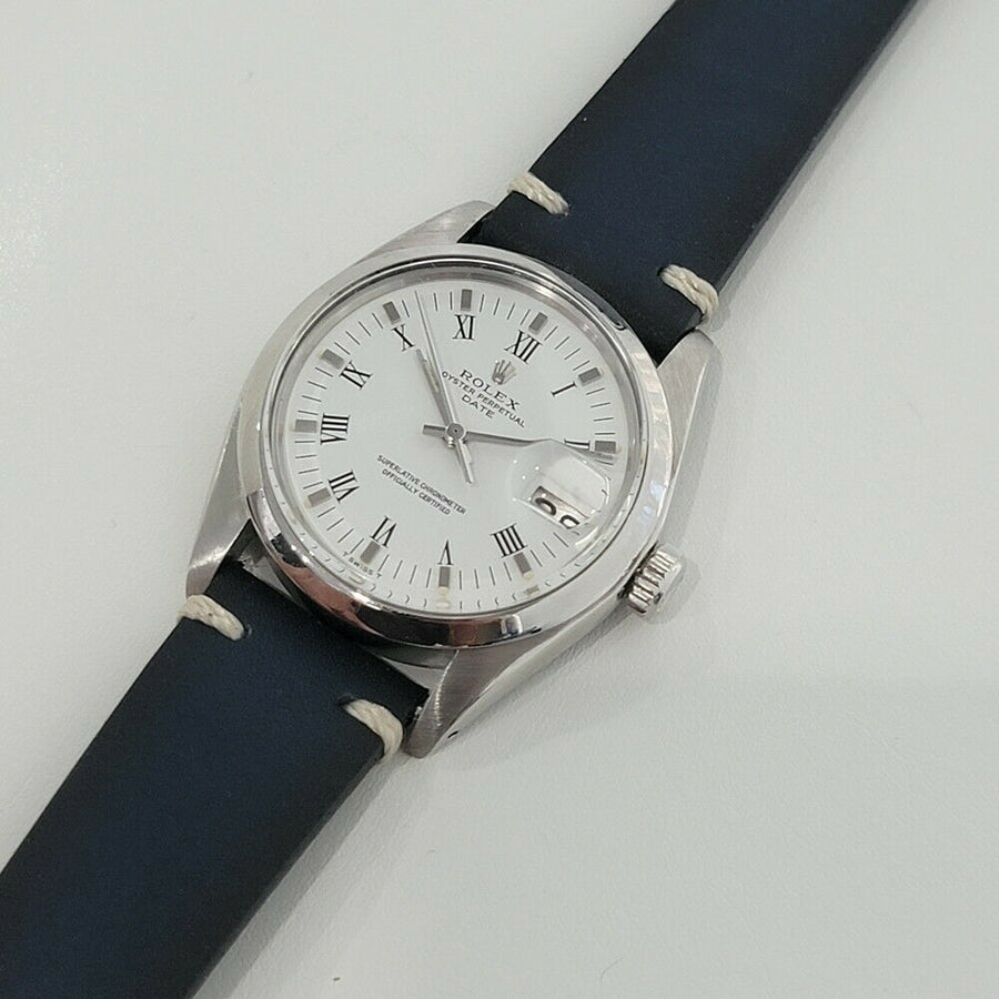 Mens Rolex Oyster Perpetual Date Ref 1500 35mm Automatic 1970s Vintage RA132B