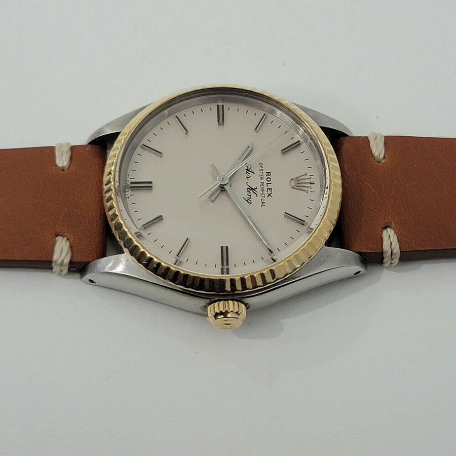 Mens Rolex Oyster Precision 5500 Air King 34mm 18k SS 1970s Automatic RJC188