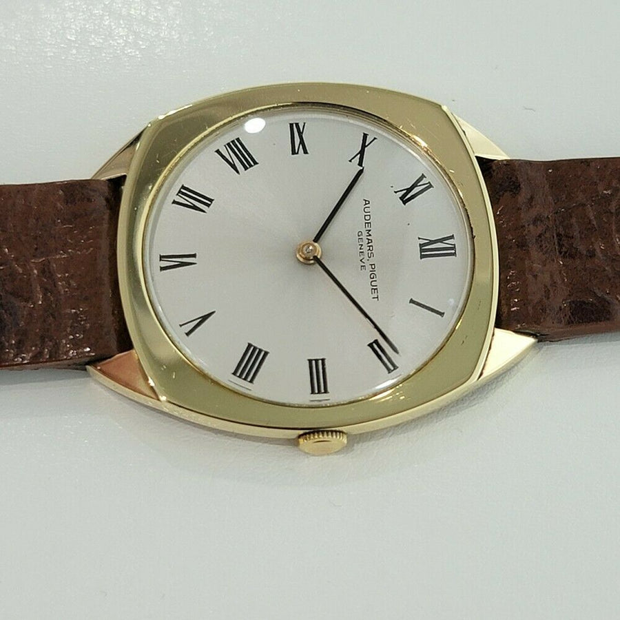 Mens Audemars Piguet Geneve 32mm 18k Gold Manual Wind Dress Watch 1970s RA291