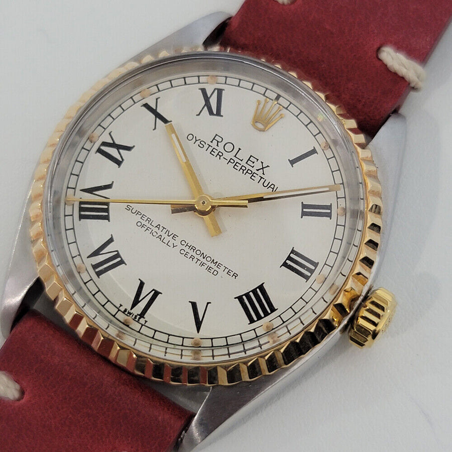 Mens Rolex Oyster Perpetual Ref 1003 34mm 18k SS 1960s Automatic Swiss RA216R