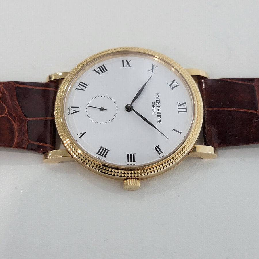 Mens Patek Philippe Calatrava 3919 18k Gold 34mm 1980s Manual Wind Swiss RJC163