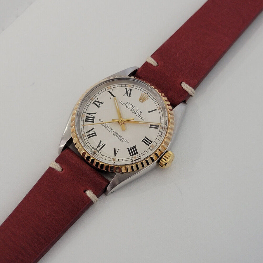Mens Rolex Oyster Perpetual Ref 1003 34mm 18k SS 1960s Automatic Swiss RA216R