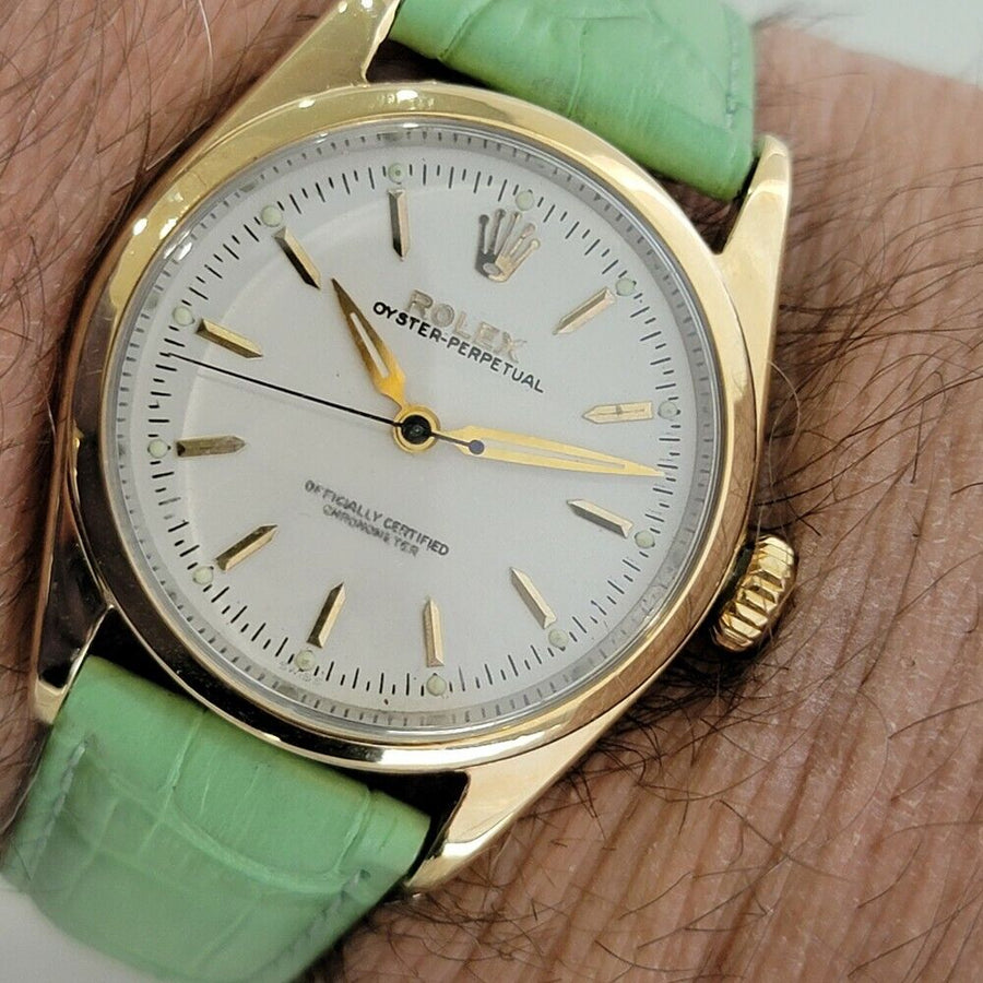 Mens Rolex Oyster Perpetual Ref 6634 34mm 1950s Gold Capped Automatic RA141G