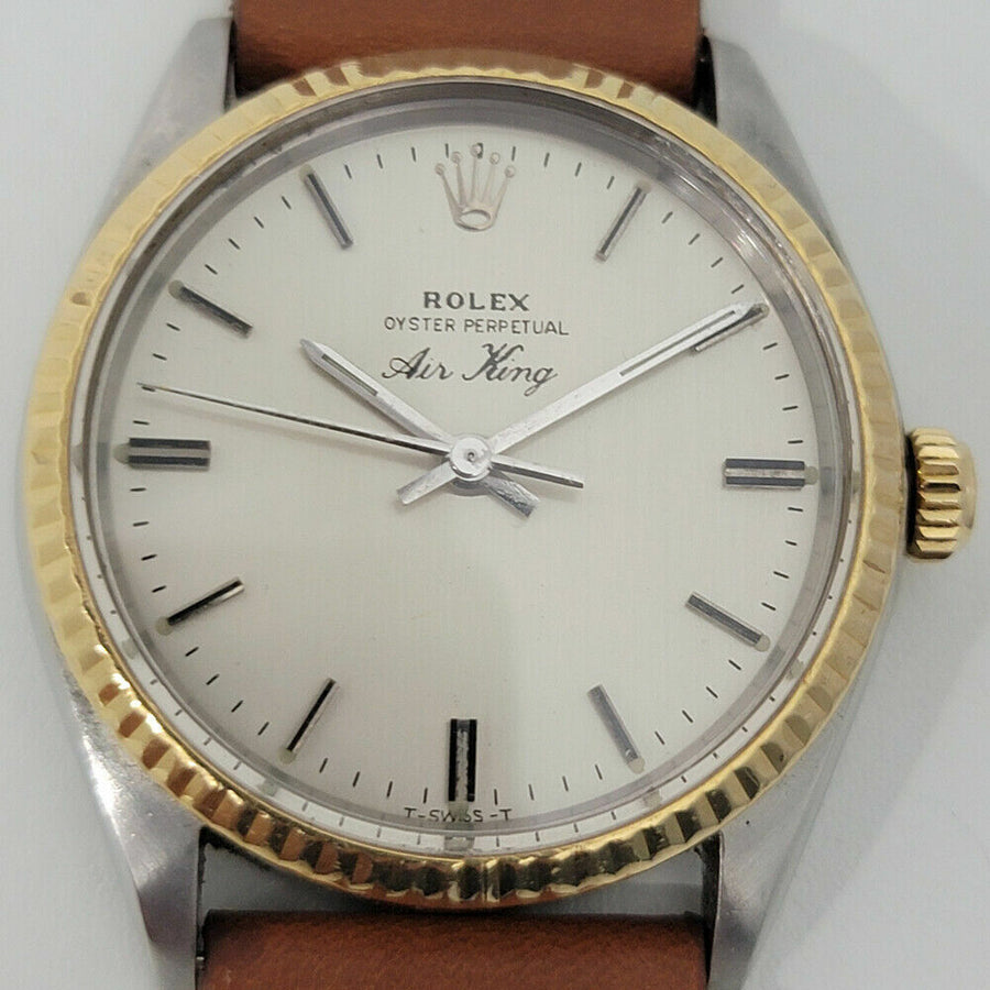 Mens Rolex Oyster Precision 5500 Air King 34mm 18k SS 1970s Automatic RJC188