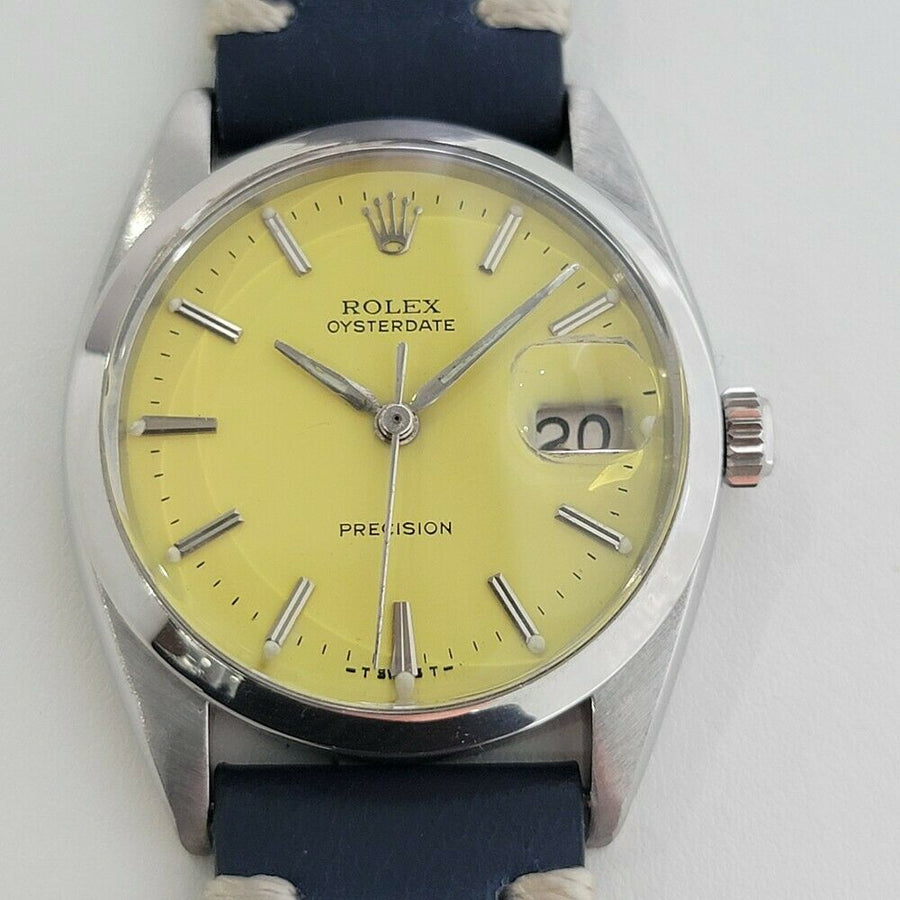 Mens Rolex Oysterdate Precision 6694 34mm Manual Wind 1960s Vintage Swiss RA108B