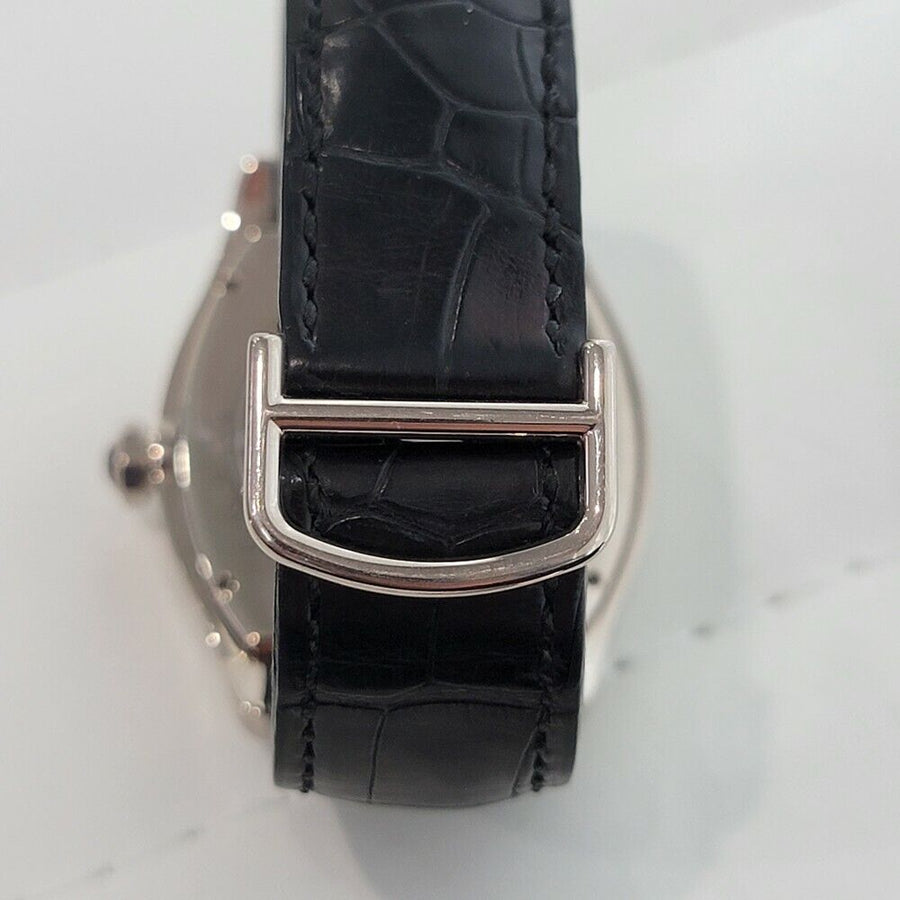 Mens Cartier Tortue 2762 39mm 18k Wht Gold Manual Original Chronograph 2000s IL1