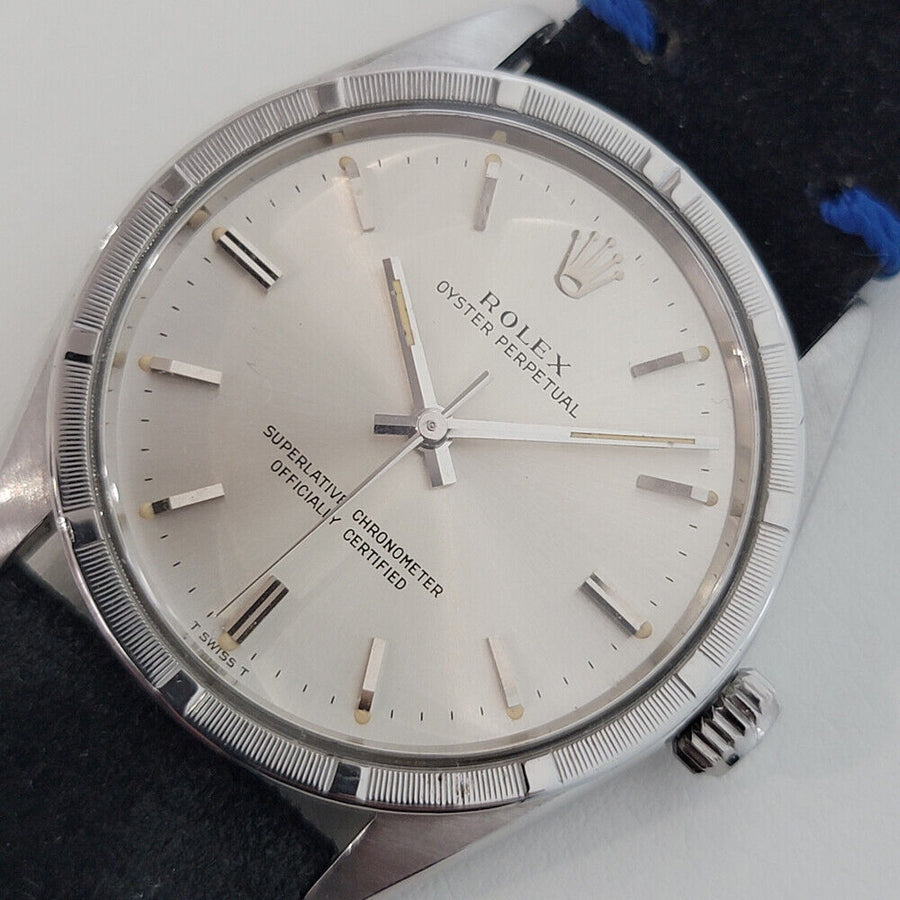 Mens Rolex Oyster Perpetual Ref 1007 Automatic 34mm 1960s Vintage SS RJC114
