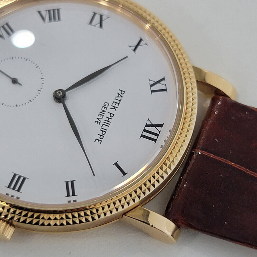 Mens Patek Philippe Calatrava 3919 18k Gold 34mm 1980s Manual Wind Swiss RJC163