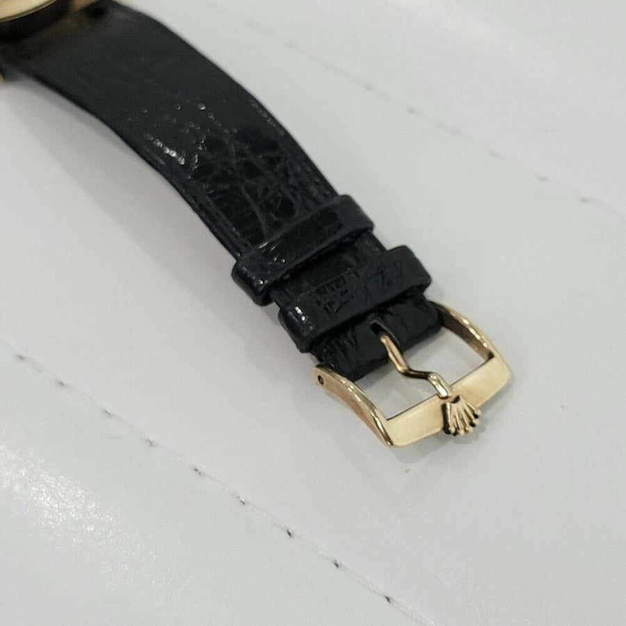 Mens Rolex Oyster Perpetual Ref 6565 34mm 14k Gold Automatic 1950s Vintage RA275