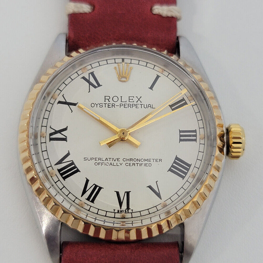 Mens Rolex Oyster Perpetual Ref 1003 34mm 18k SS 1960s Automatic Swiss RA216R