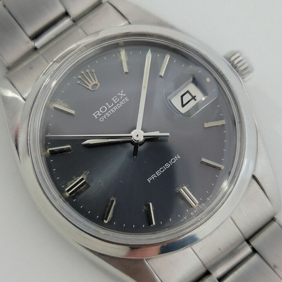 Mens Rolex Oysterdate Precision Ref 6694 34mm 1970s Hand Wind Vintage RJC129