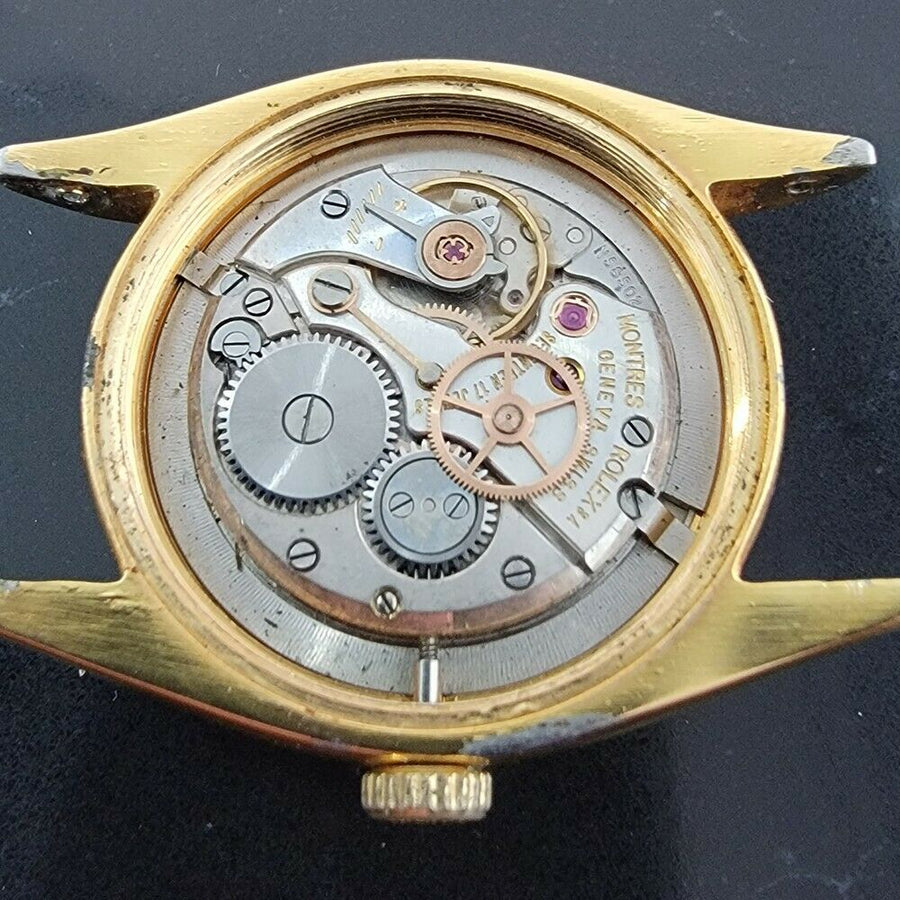 Mens Rolex Oysterdate Precision 6494 34mm Gold-Capped Hand-Wind 1950s RA214