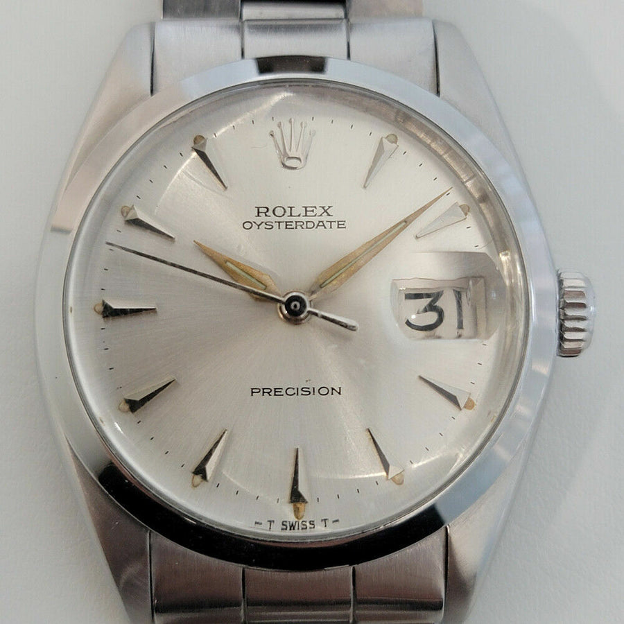 Mens Rolex Oysterdate Precision Ref 6694 34mm 1960s Hand Wind Vintage RA222